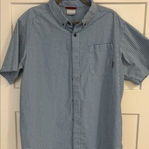 Columbia Men's Blue and White Plaid Shirt